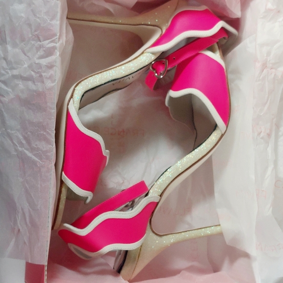 Francesca Bellavita hot pink & glitter leather stiletto sandals, EU40.5, NWT - Picture 15 of 17